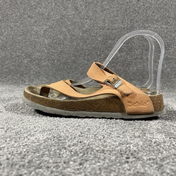 Betula Birkenstock Women's Sandals Fussbett Jasmine Coral Leather Sz 5 US Narrow - Picture 4 of 11